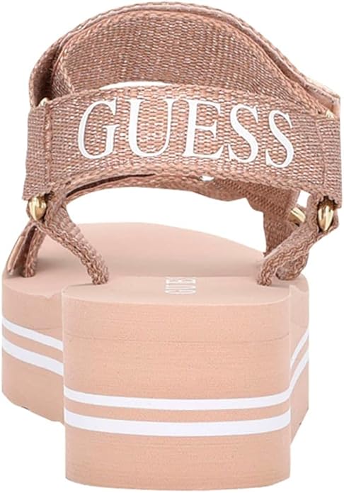 GUESS Avin – Sandálias Cunha Femininas em Ouro Rosa