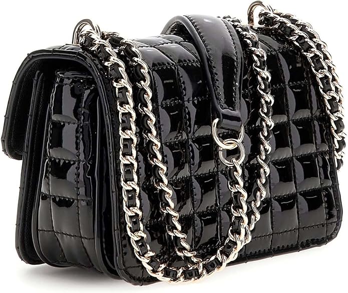 GUESS Nadira — Mini Bolsa Crossbody Flap com Estampa Quadriculada