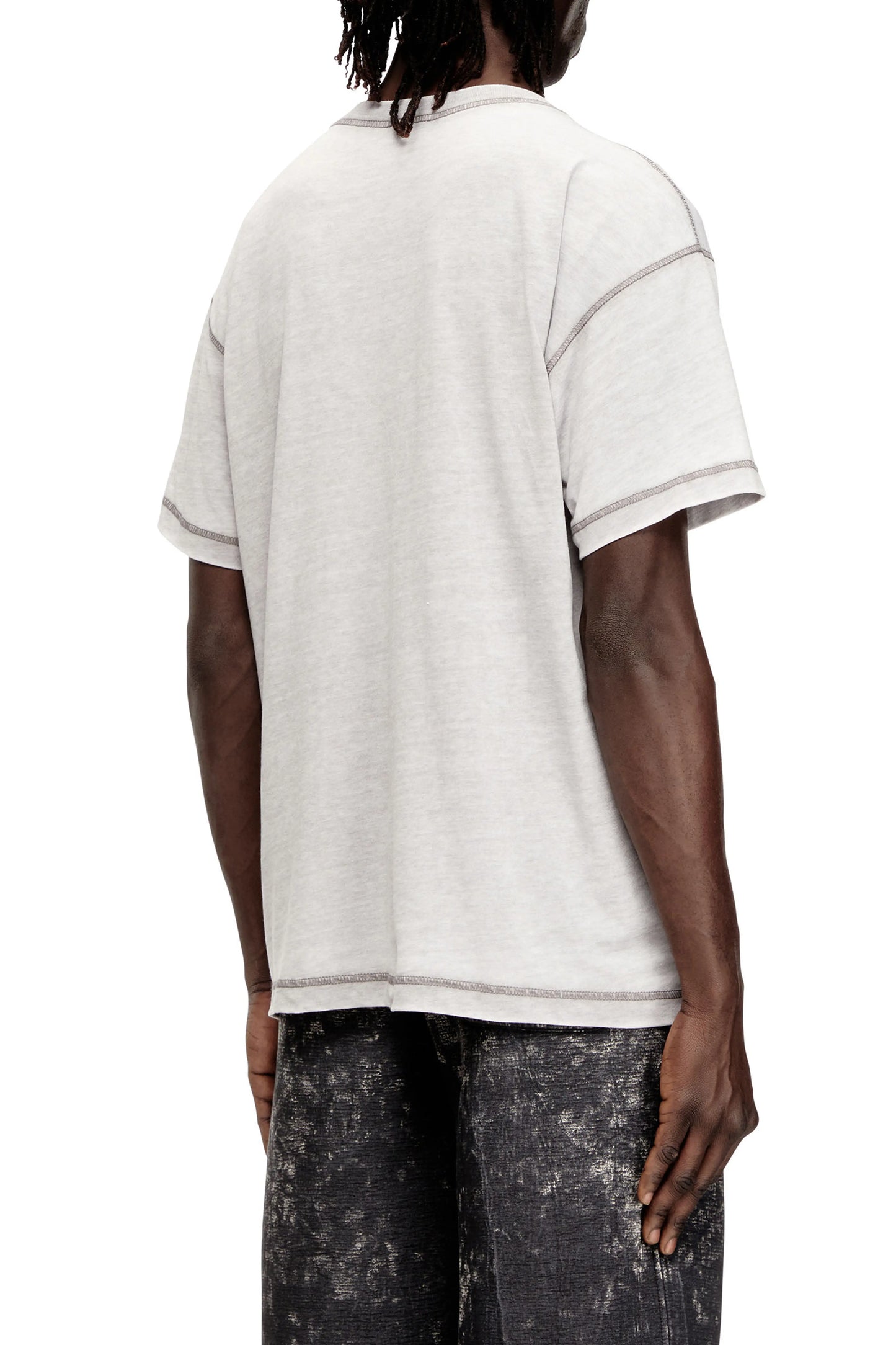 DIESEL T-Norm — T-Shirt Gráfica com Strass e Efeito Burnout