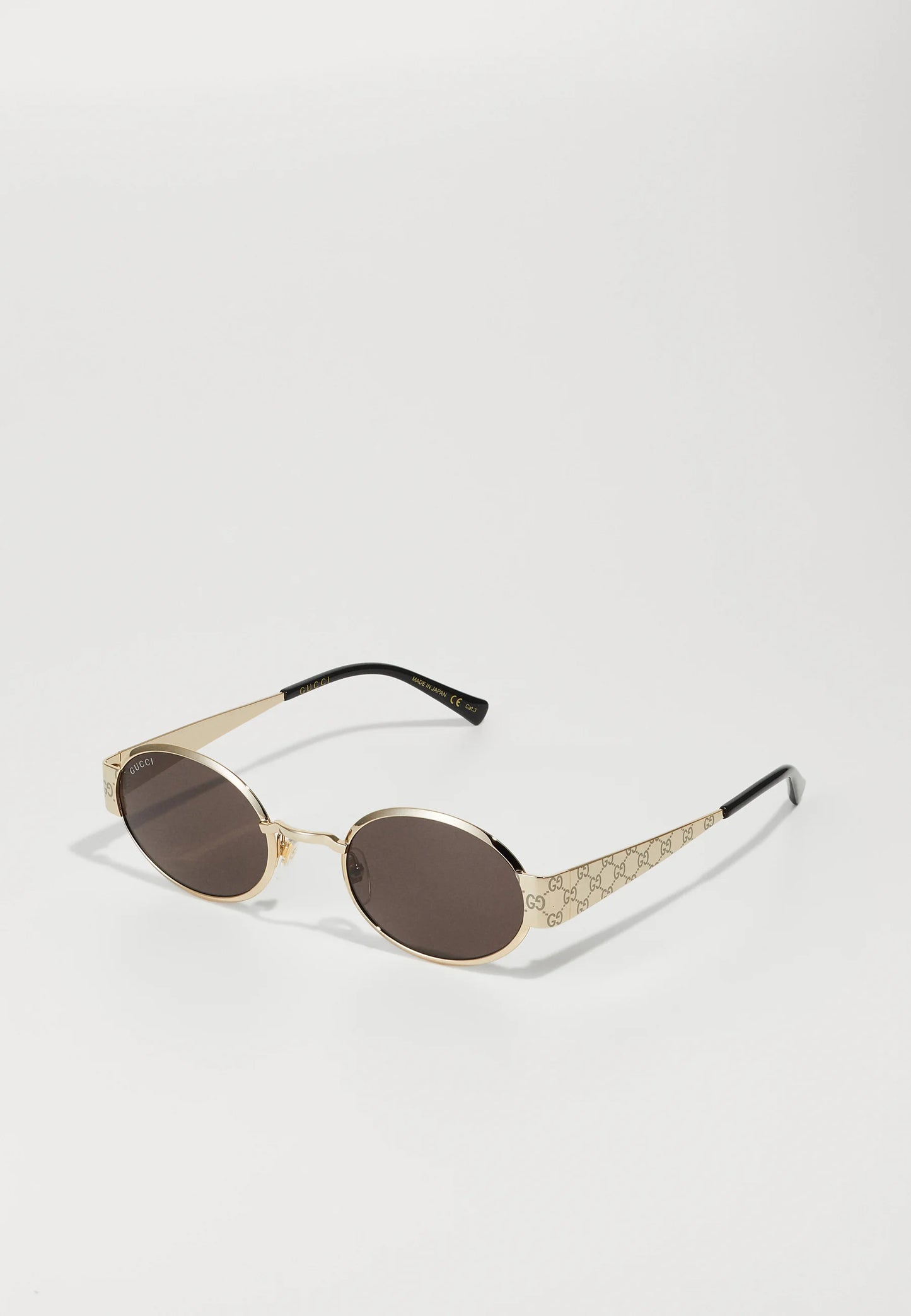 Gucci — Óculos de Sol Oval Unisex | Gold/Brown | Estampado | Modelo GG1854S-005