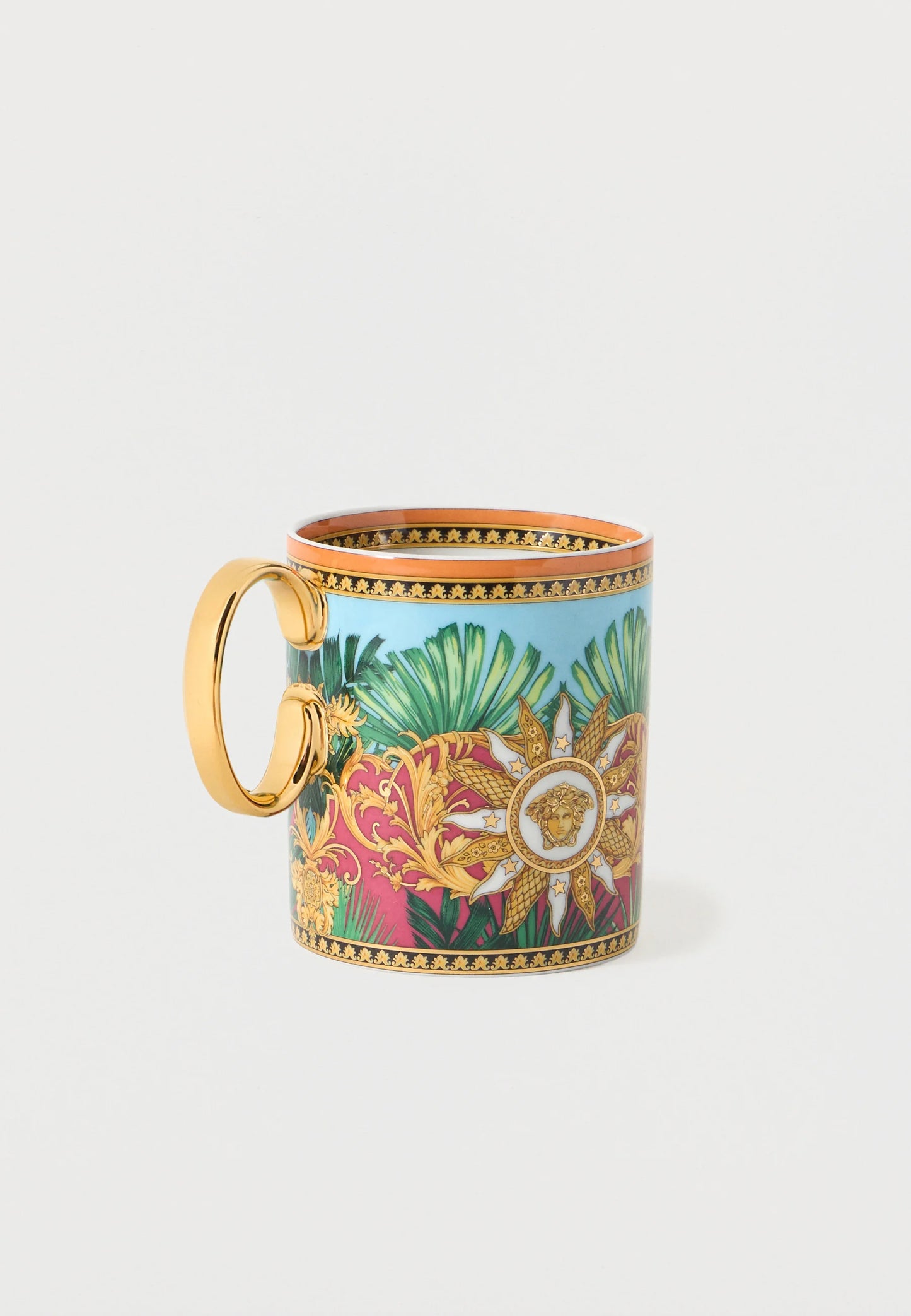 MUG WITH HANDLE — Chávena de Porcelana Versace | Orange/Green/Multi