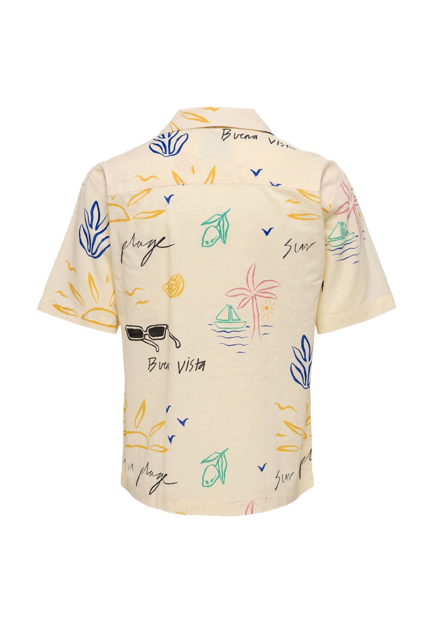Only & Sons | ONSLUKE RESORT SHIRT Camisa Estampada Branco Antigo | 100% Algodão