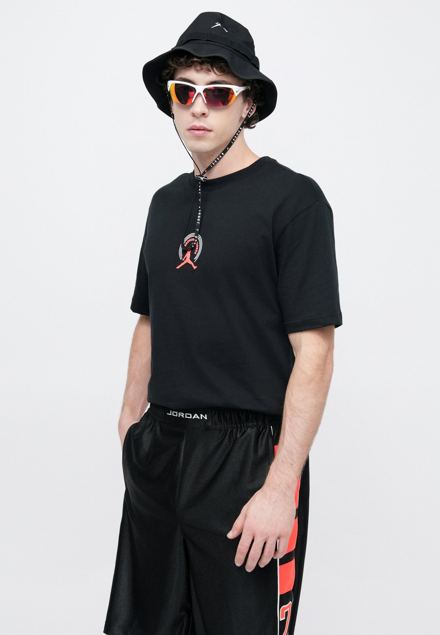 Jordan | M J BRK CAT SCRATCH SHORT Calções Treino Preto/Vermelho | Malha