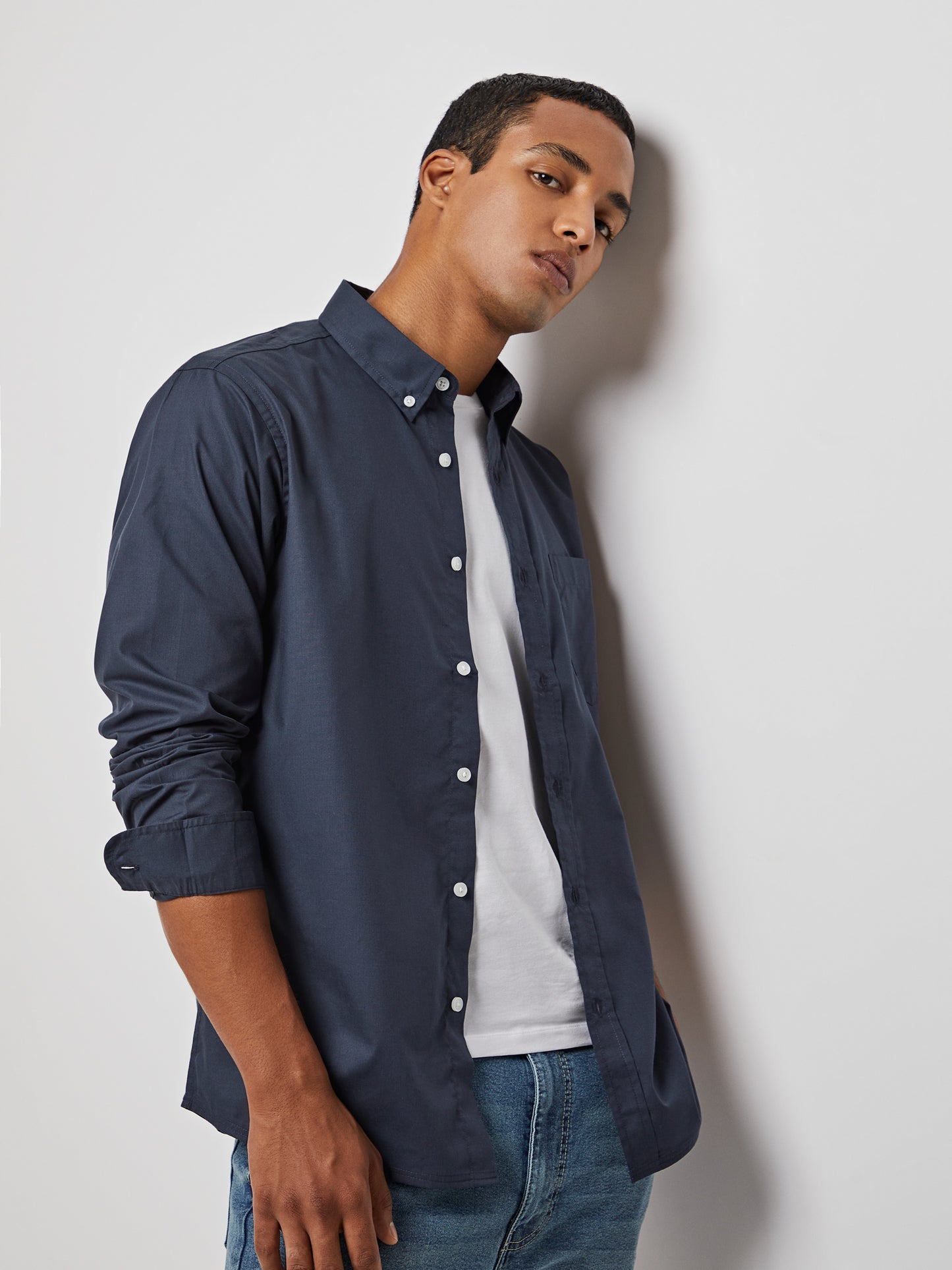 Camisa Clássica de Homem em Algodão | Bolso no Peito