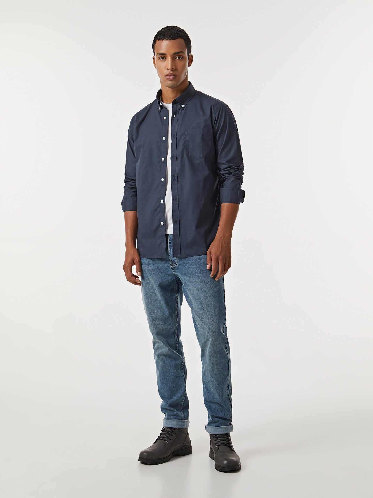 Camisa Clássica de Homem em Algodão | Bolso no Peito
