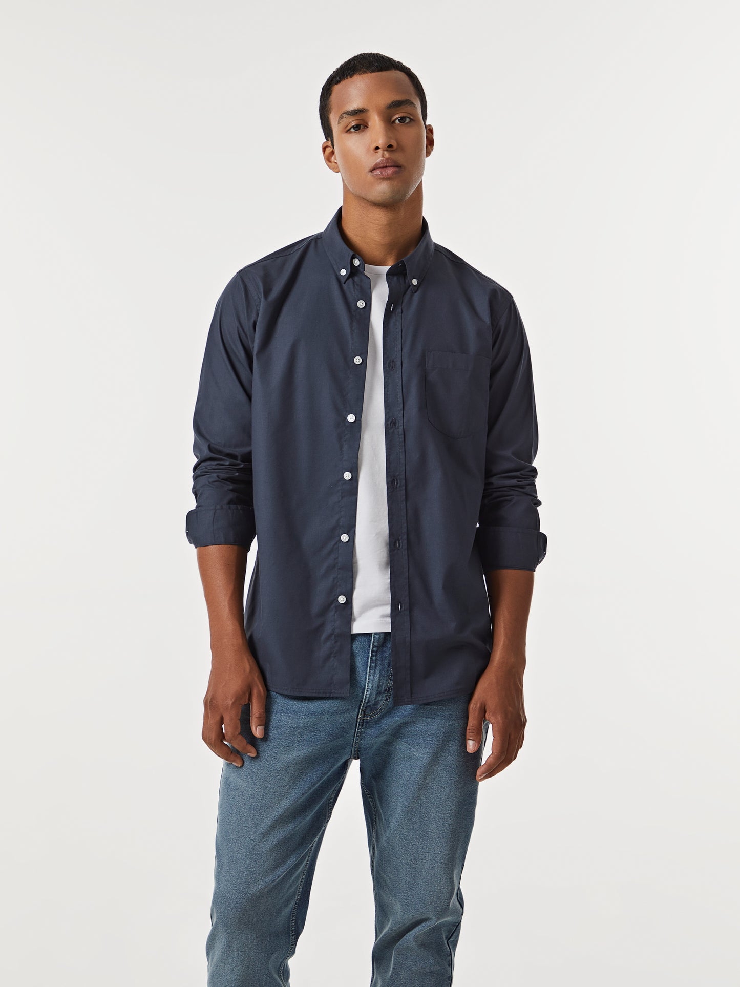 Camisa Clássica de Homem em Algodão | Bolso no Peito