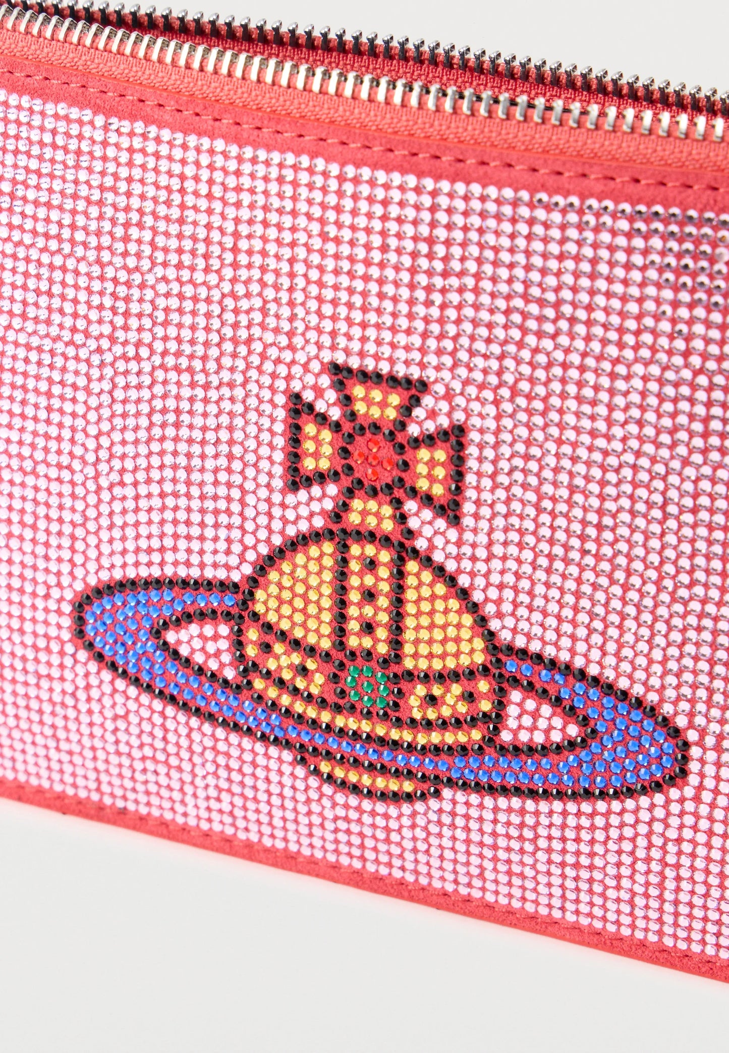 Vivienne Westwood | SMALL FLAT ZIP Carteira de Mão Rosa em Pele
