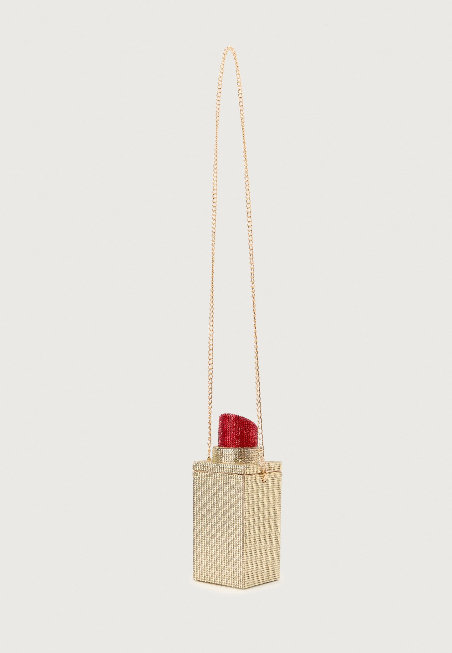 Even&Odd | Clutch Dourada LIPSTICK com Strass e Alça a Tiracolo