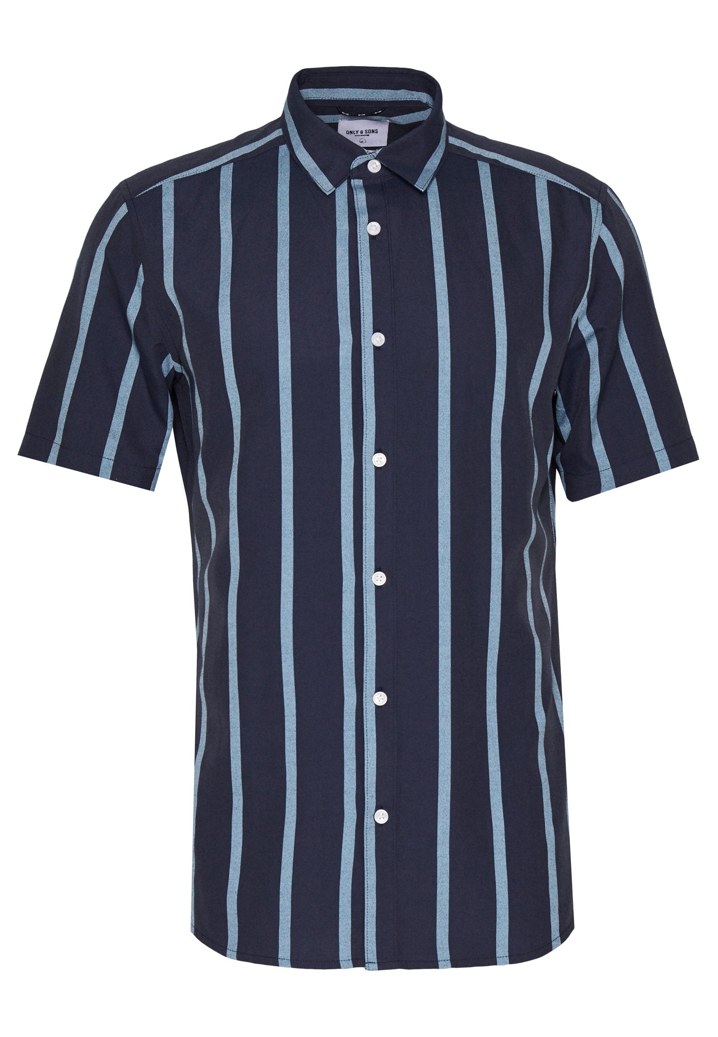 Only & Sons | ONSTRAVIS LIFE STRIPED Camisa Riscas Azul Marinho Piqué