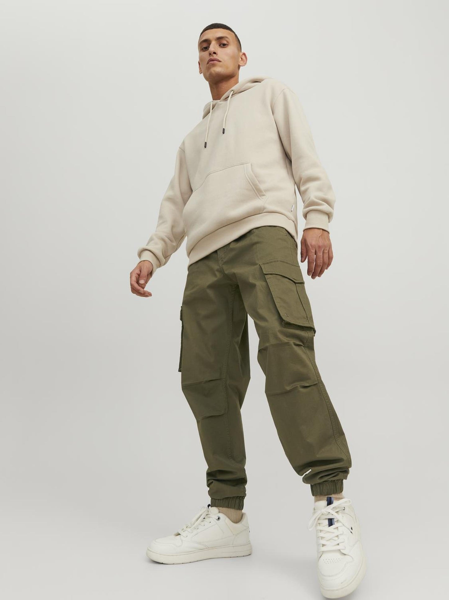Jack & Jones | JPSTKANE NOAH CUFFED Calças Cargo Verde Oliva | Algodão