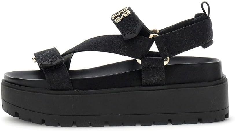 GUESS Fetta – Sandálias Plataforma Femininas Clássicas em Preto