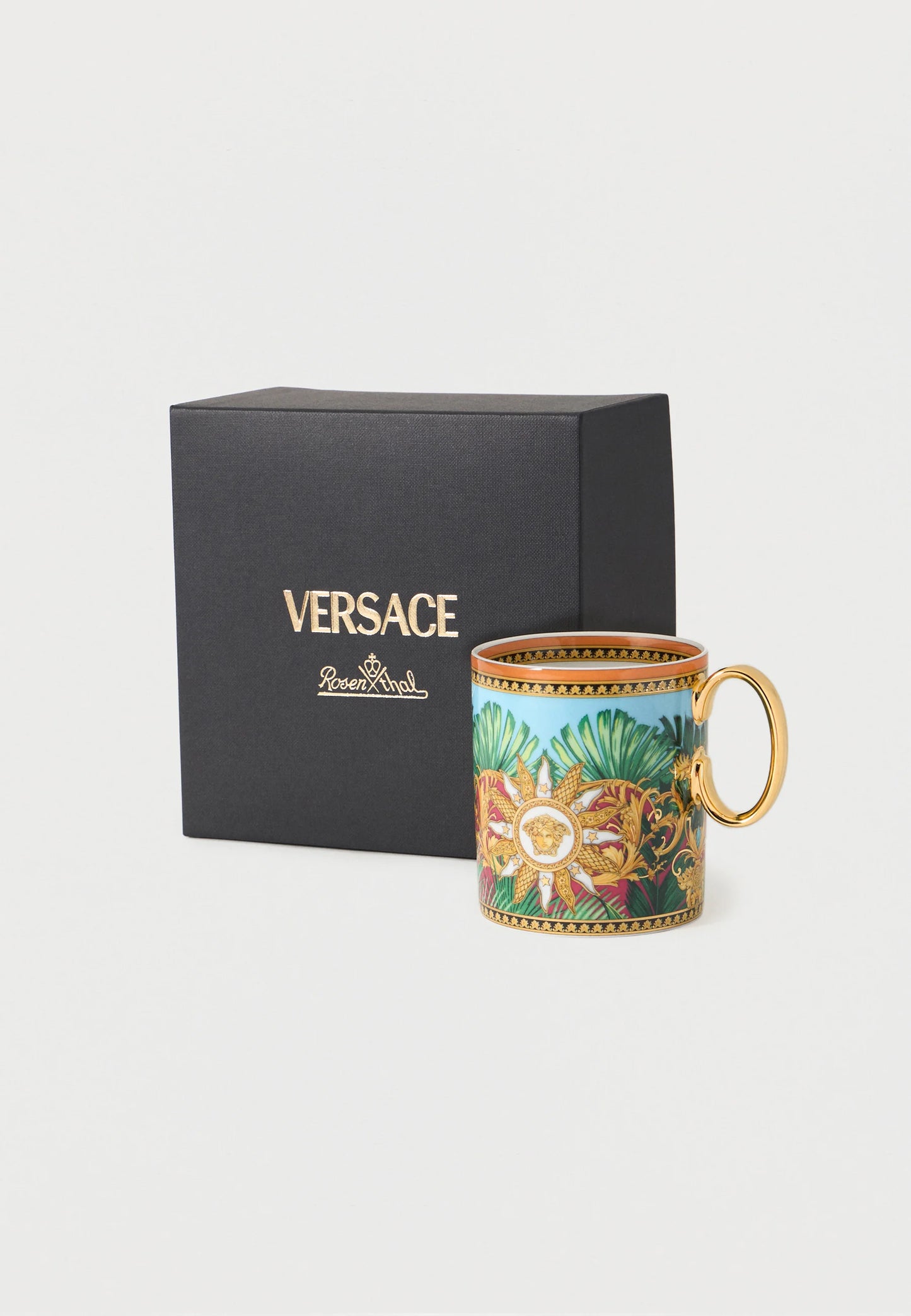 MUG WITH HANDLE — Chávena de Porcelana Versace | Orange/Green/Multi