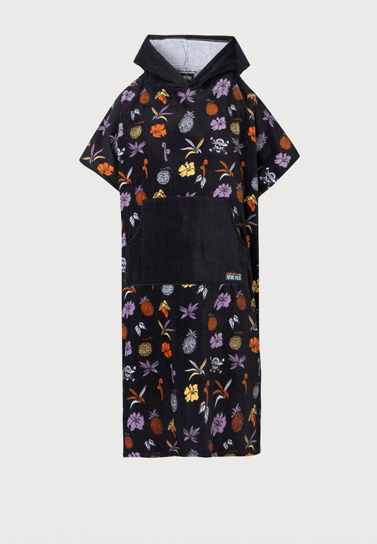 Quiksilver | HOODIE TOWEL UNISEX Toalha com Capuz Antracite | Padrão Floral