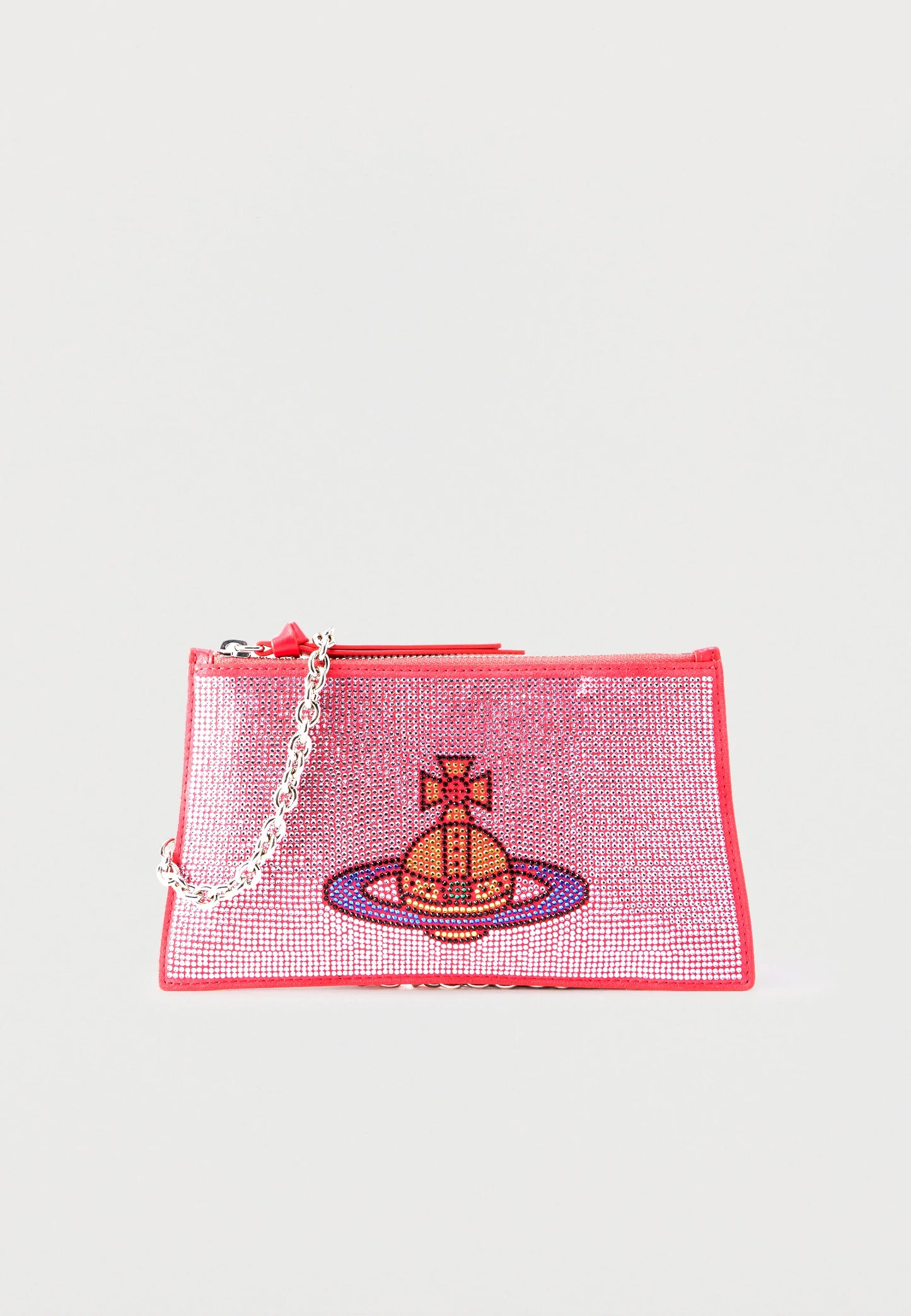 Vivienne Westwood | SMALL FLAT ZIP Carteira de Mão Rosa em Pele