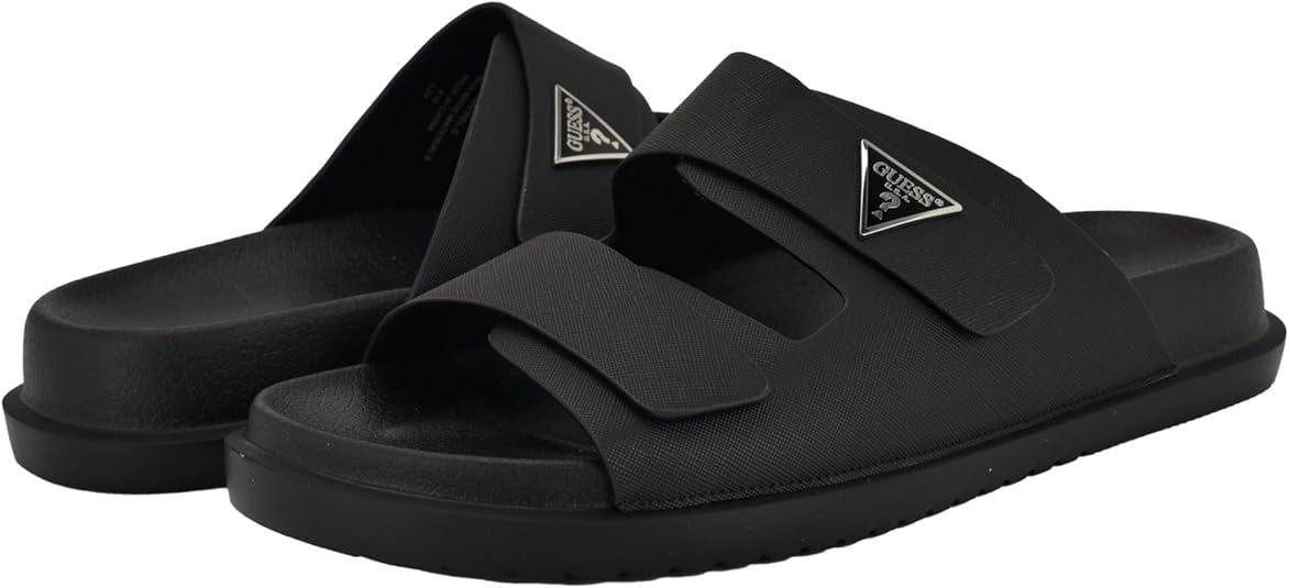 Sandália Masculina GUESS Visel — Slide com Dupla Tira e Logo Icónico