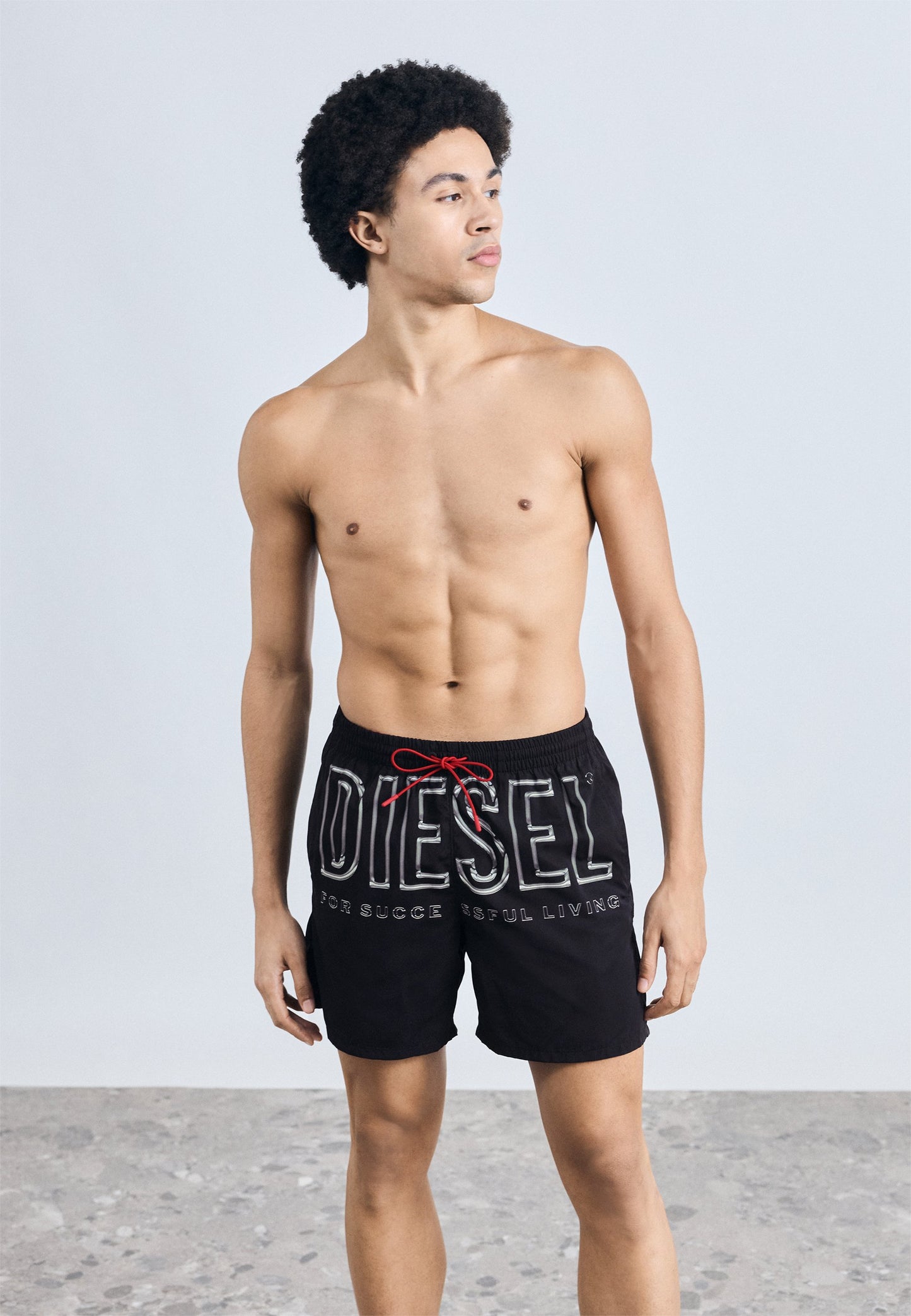 Diesel | SOCCER-41-D-CORE Calções de Banho Preto | Bolsos Laterais e Traseiro