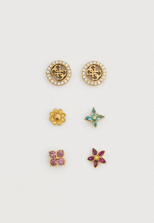 SECRET GARDEN SET — Brincos Guess | Yellow Gold/Multi