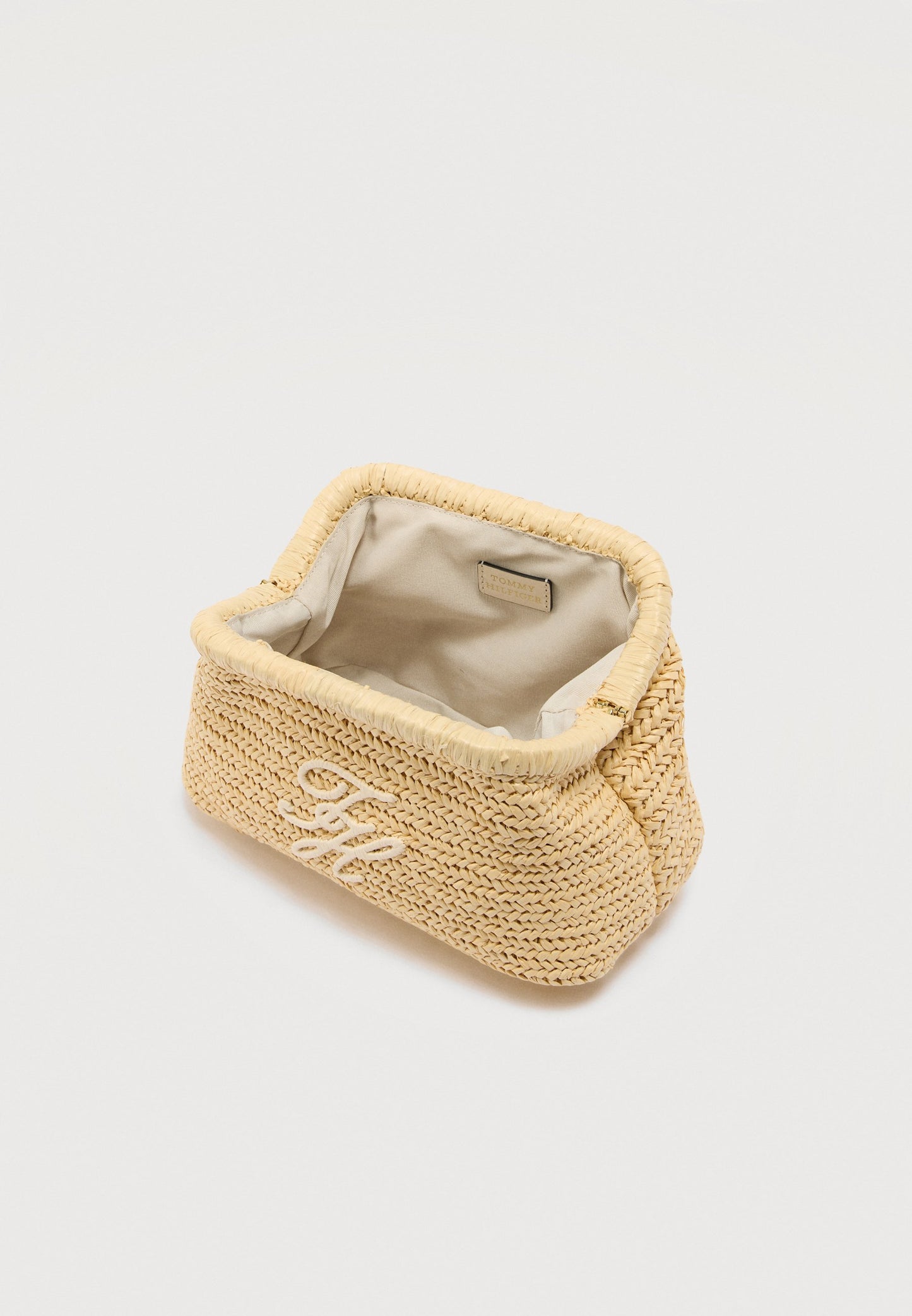 Tommy Hilfiger | RAFFIA TEXTURED LOGO CLUTCH Carteira de Mão Bege