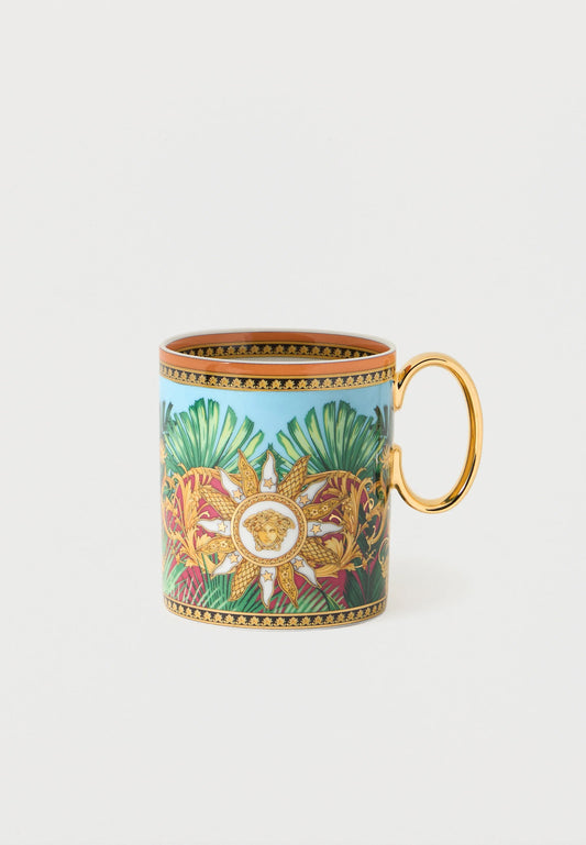MUG WITH HANDLE — Chávena de Porcelana Versace | Orange/Green/Multi
