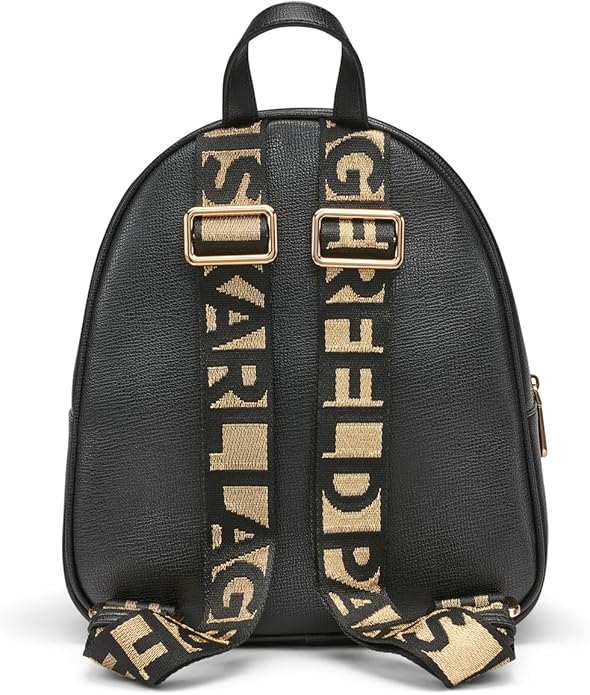 Mochila Karl Lagerfeld Paris Maybelle Logo | Preto & Dourado