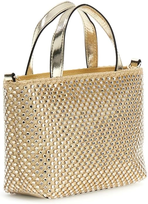 GUESS Tasmin — Mini Tote Dourada com Aplicações de Strass