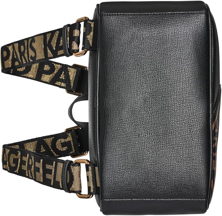 Mochila Karl Lagerfeld Paris Maybelle Logo | Preto & Dourado