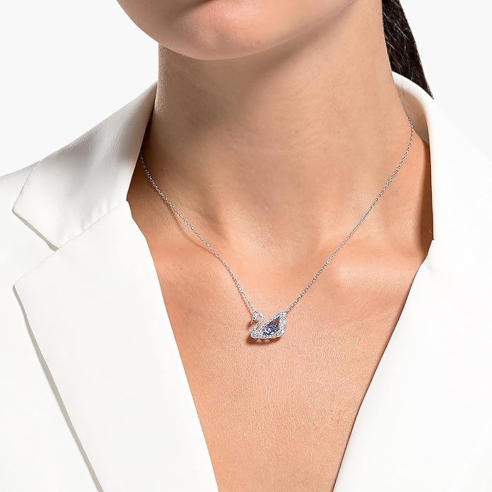 Swarovski Swan | Colar / Pendênte Cisne | Dancing Stone | Cristal | Banho Ródio