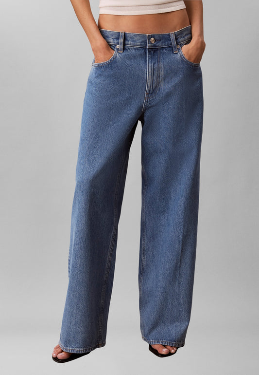 LOW RISE — Calças Wide Leg Calvin Klein | Coastal Blue