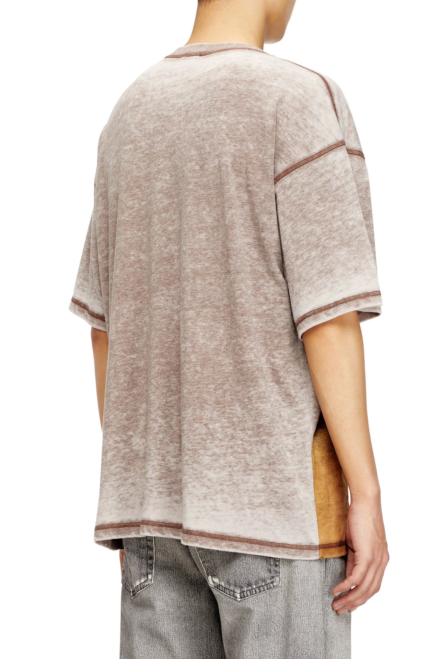 DIESEL T-Box — T-Shirt Gráfica com Strass e Efeito Burnout