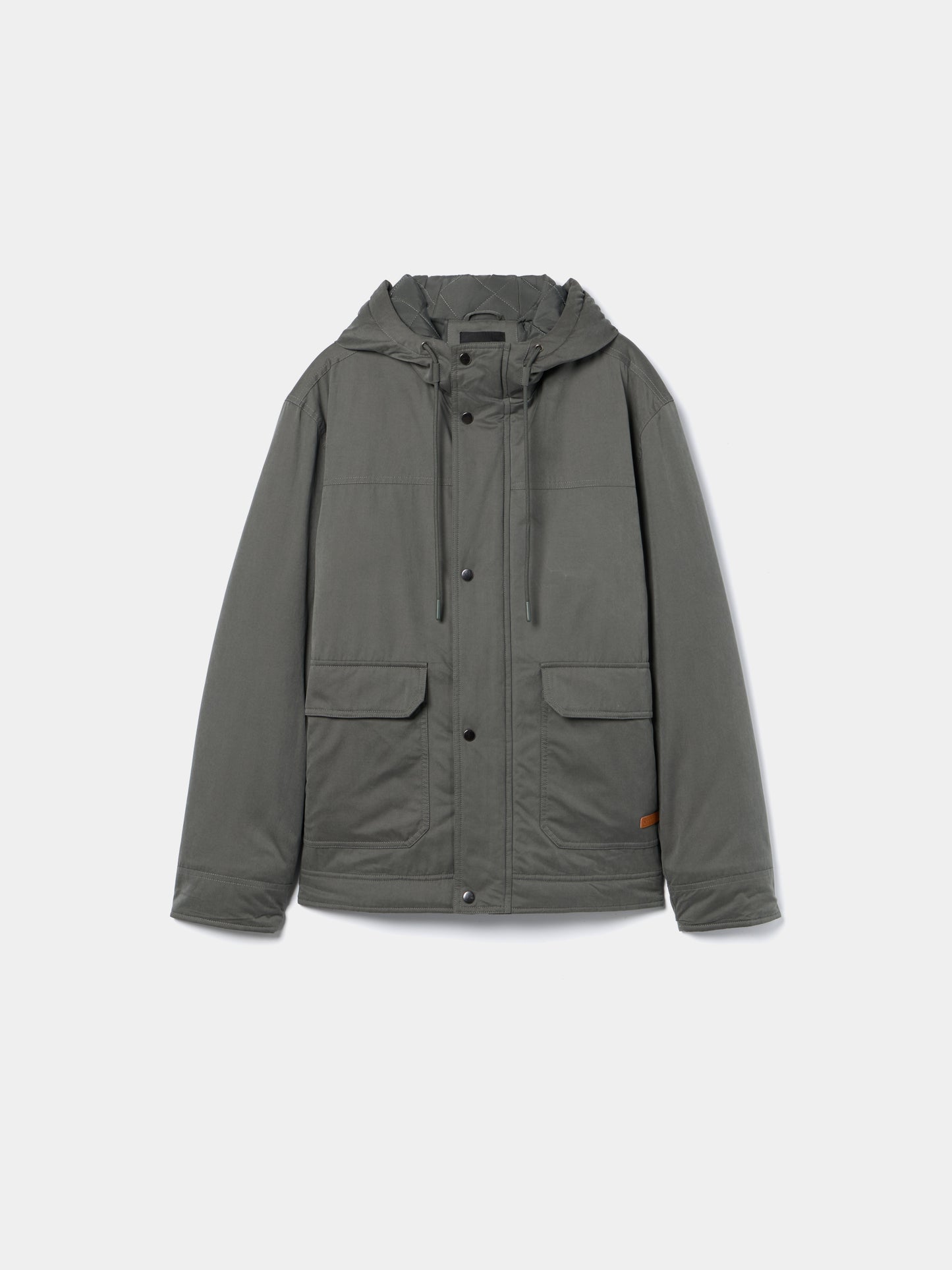 Parka com Carapuço Ajustável e Bolsos Frontais de Aba