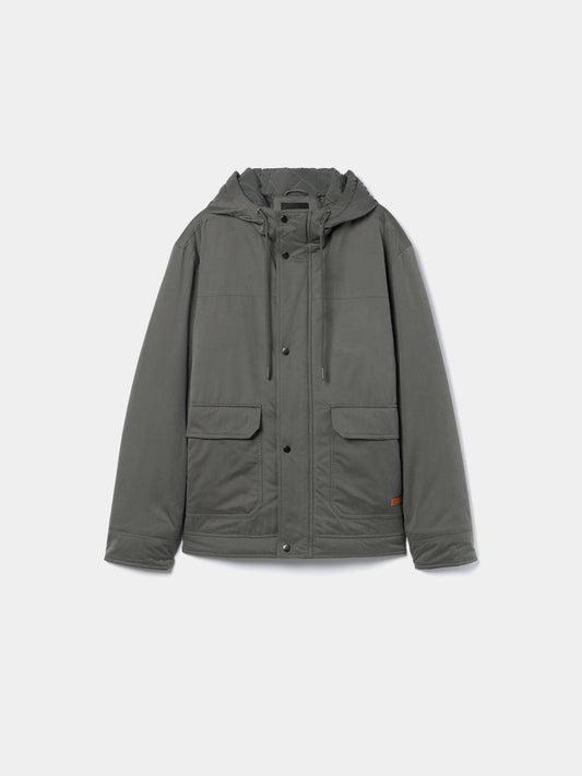 Parka com Carapuço Ajustável e Bolsos Frontais de Aba