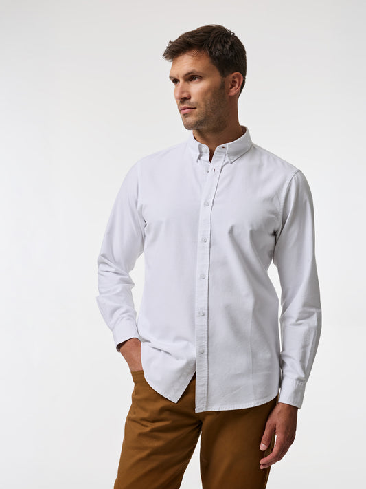 Camisa de Manga Comprida 100% Algodão | Botões no Colarinho e Punhos