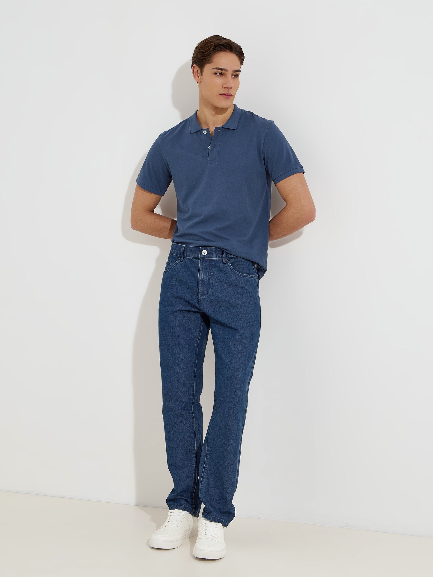 Calças de Ganga Regular Fit | Várias Cores — Cintura Média e 5 Bolsos