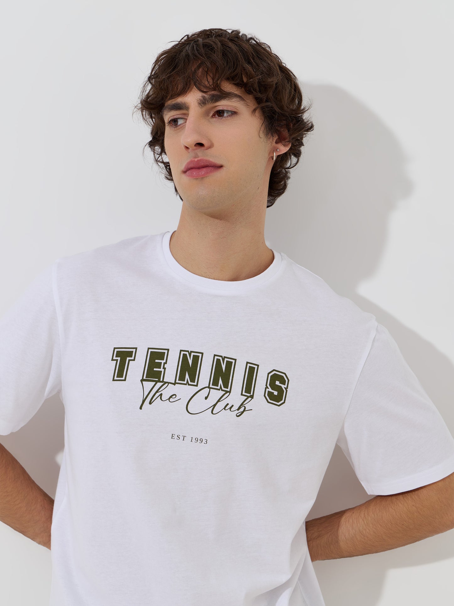 T-Shirt Estampada em Algodão com Decote Redondo