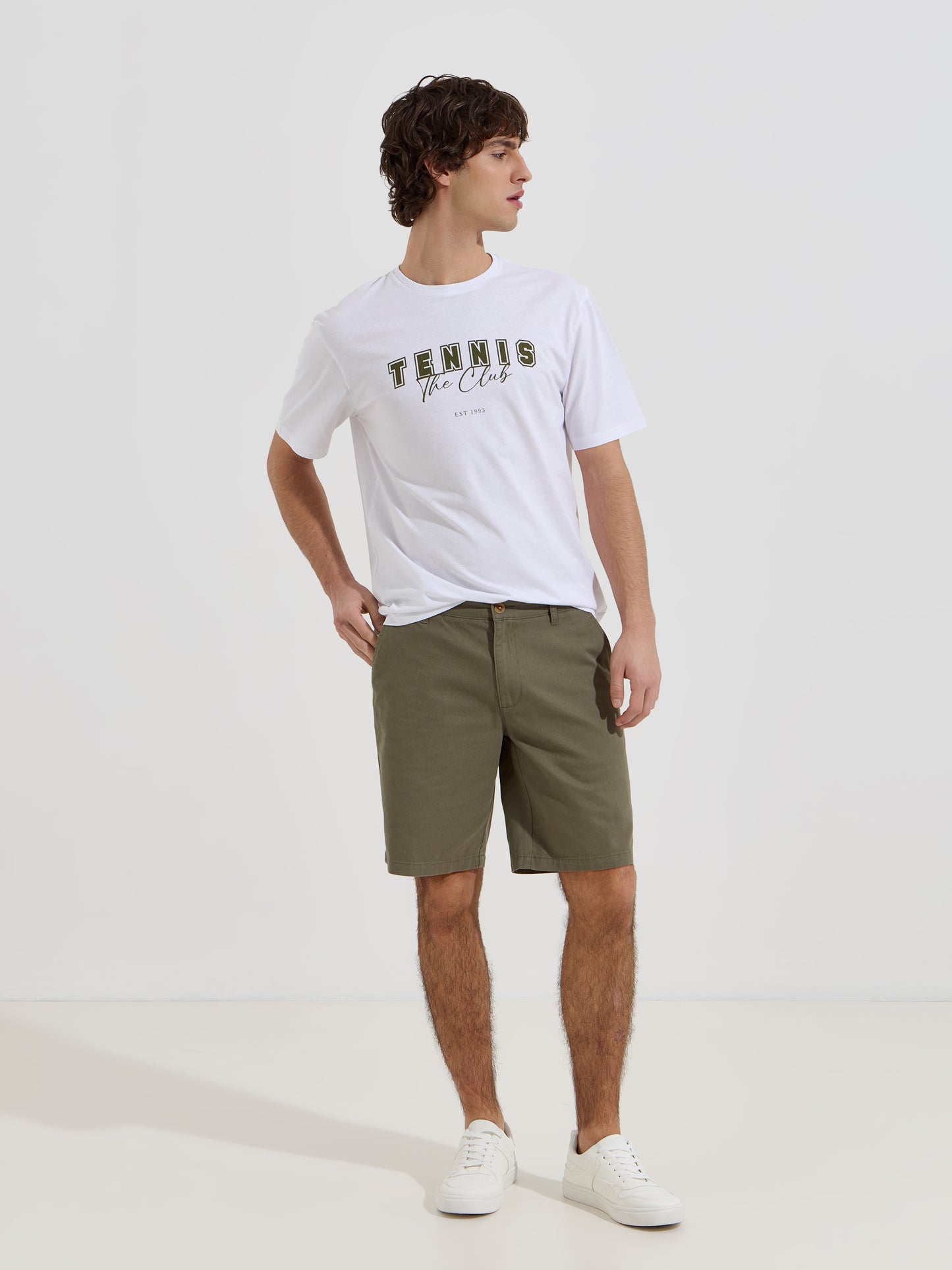 T-Shirt Estampada em Algodão com Decote Redondo