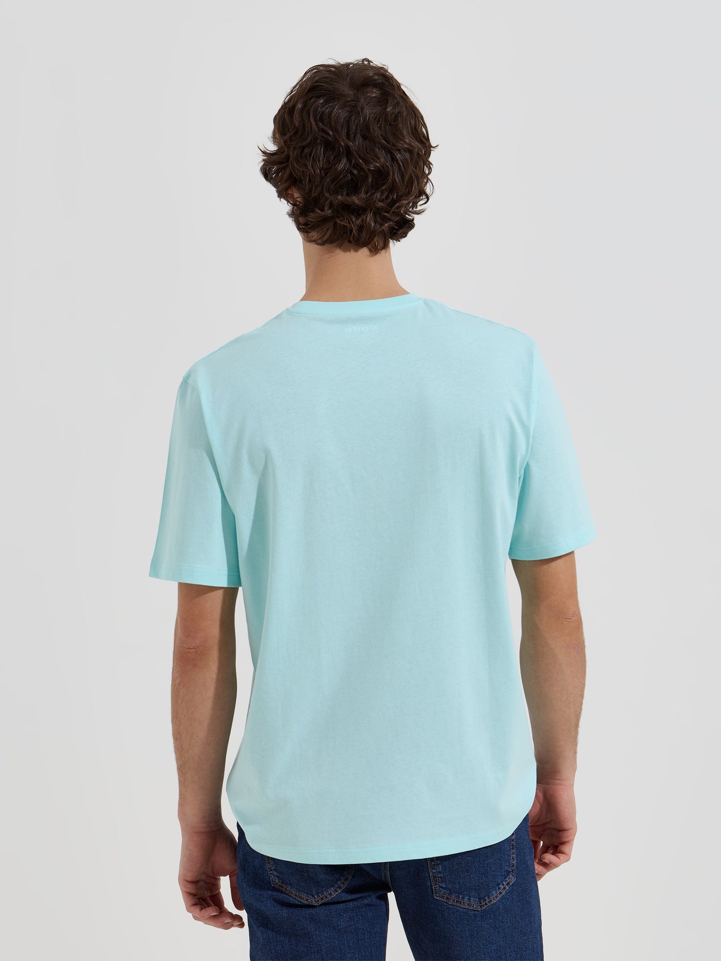T-Shirt Estampada em Algodão com Decote Redondo