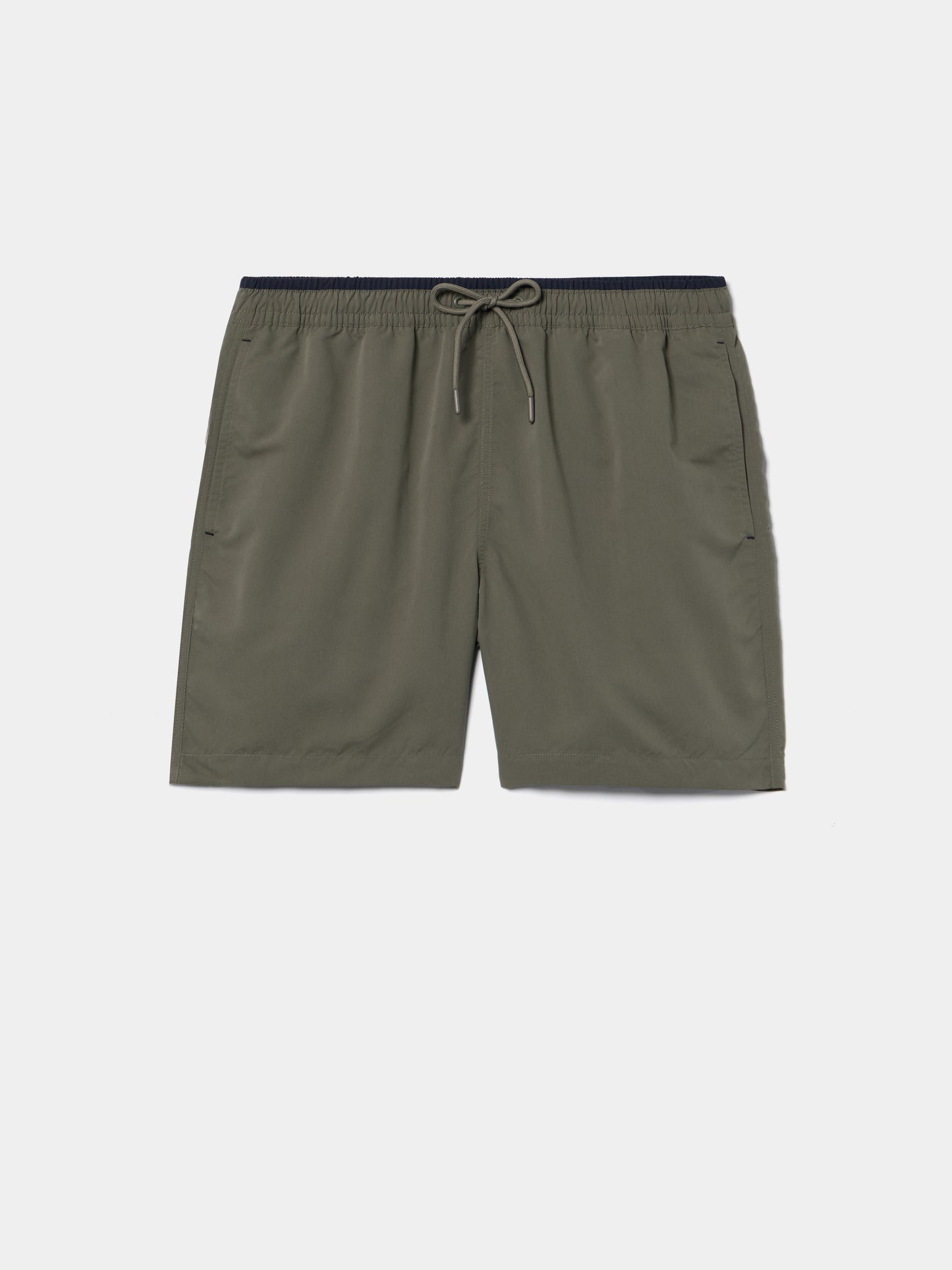 Calções de Banho Lisos com Detalhe em Contraste | Cordão Ajustável e Bolsos