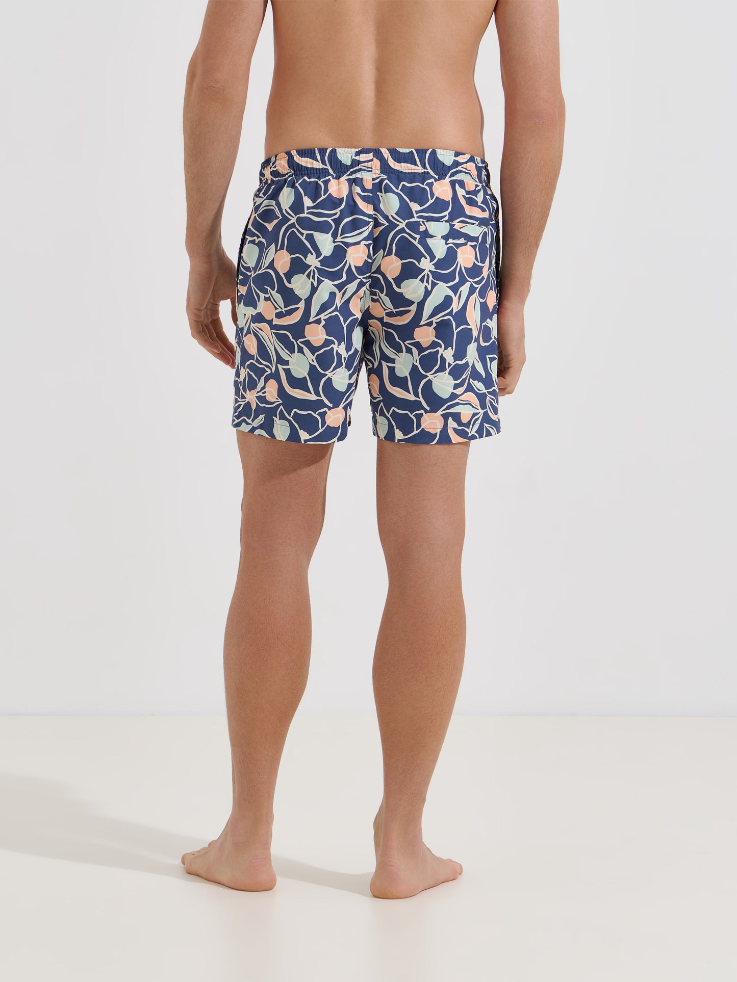 Calções de Banho Estampados com Cordão em Contraste | Cintura Elástica e Bolsos
