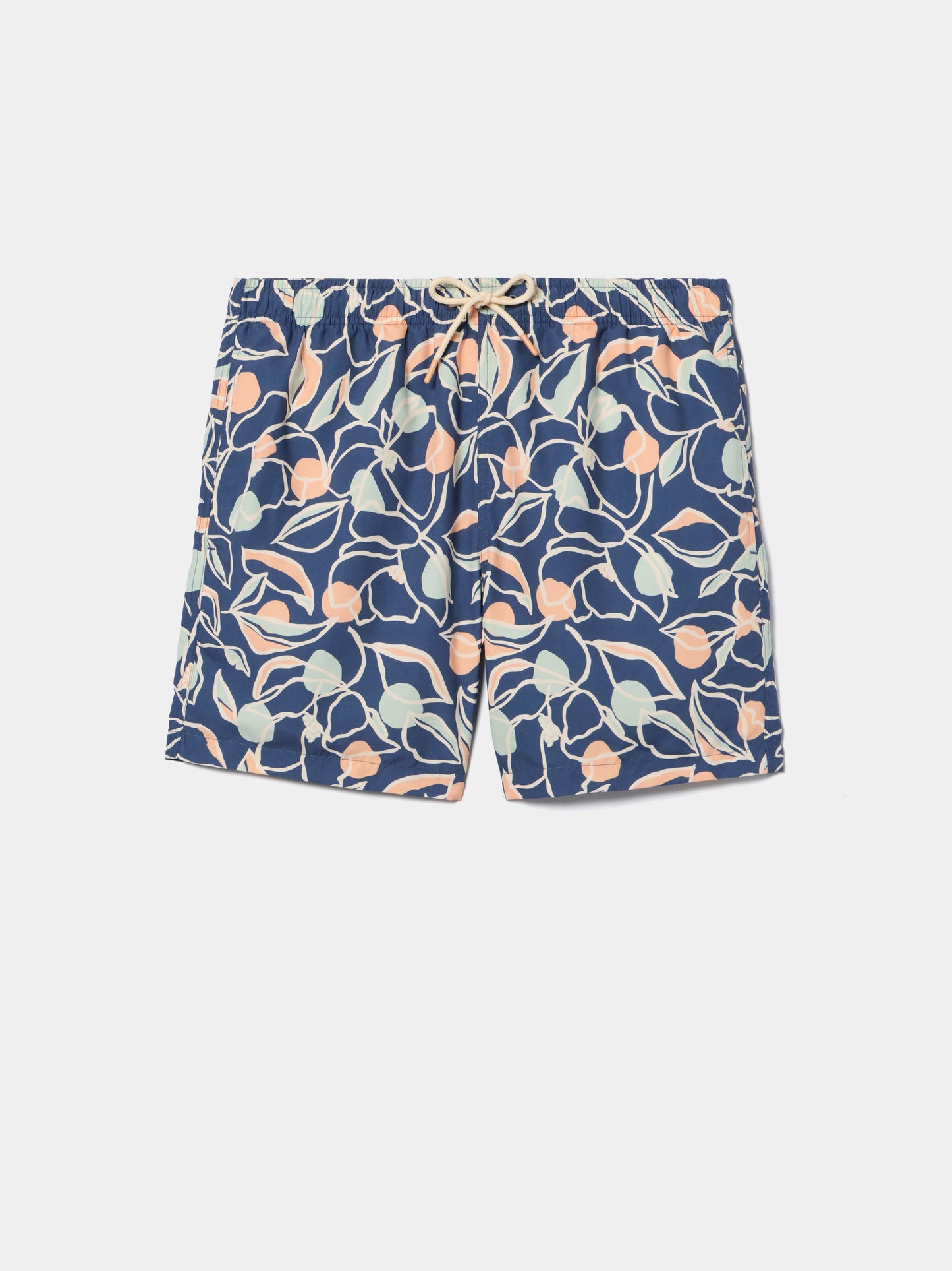 Calções de Banho Estampados com Cordão em Contraste | Cintura Elástica e Bolsos