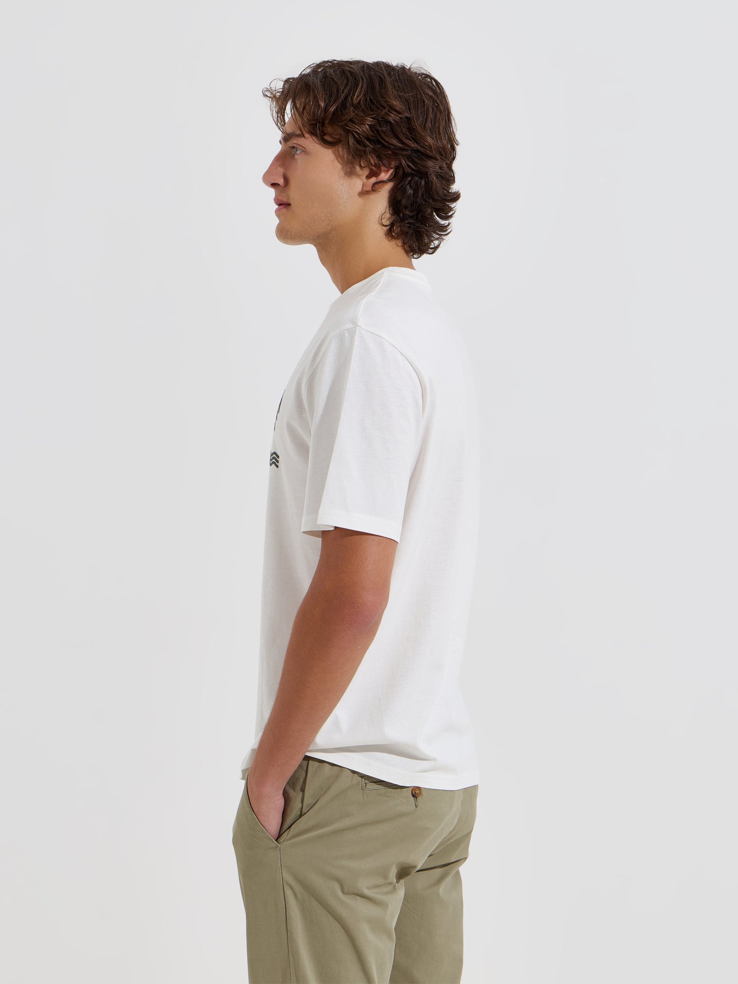 T-Shirt com Estampado no Peito em Algodão