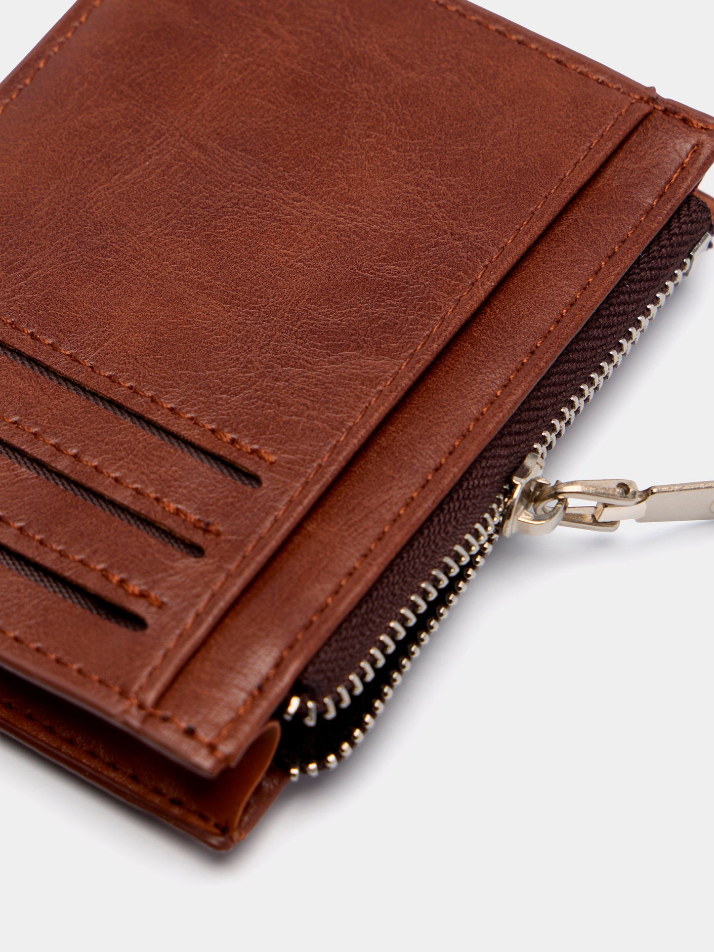 Porta-Moedas Compacto com Fecho Zip e Ranhuras para Cartões