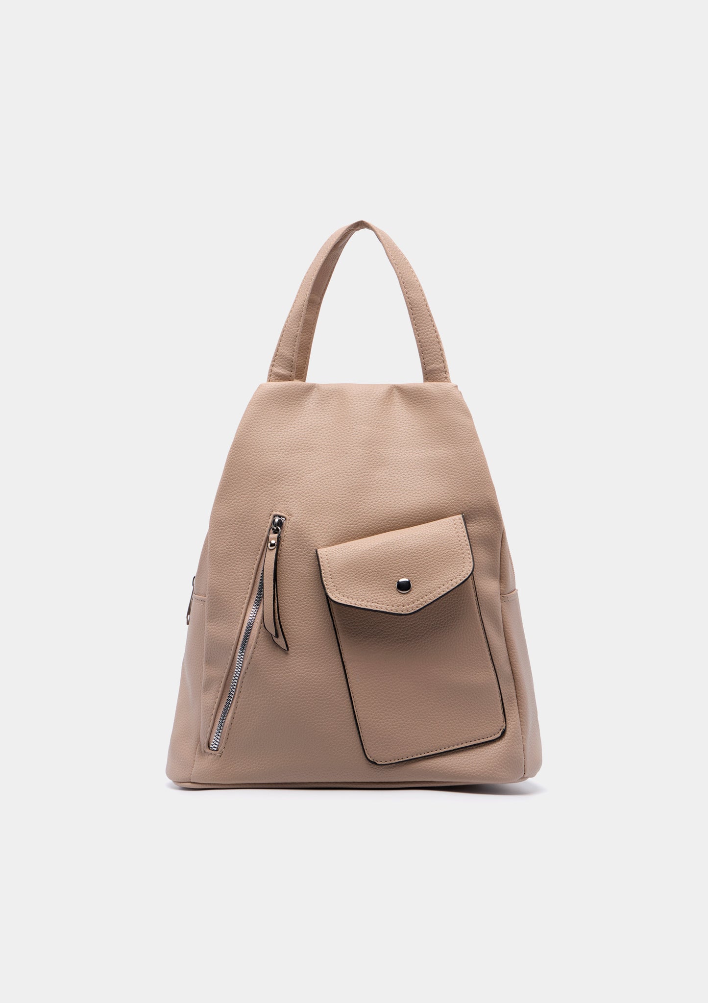 Mochila com Fecho Zip e Bolsos Exteriores