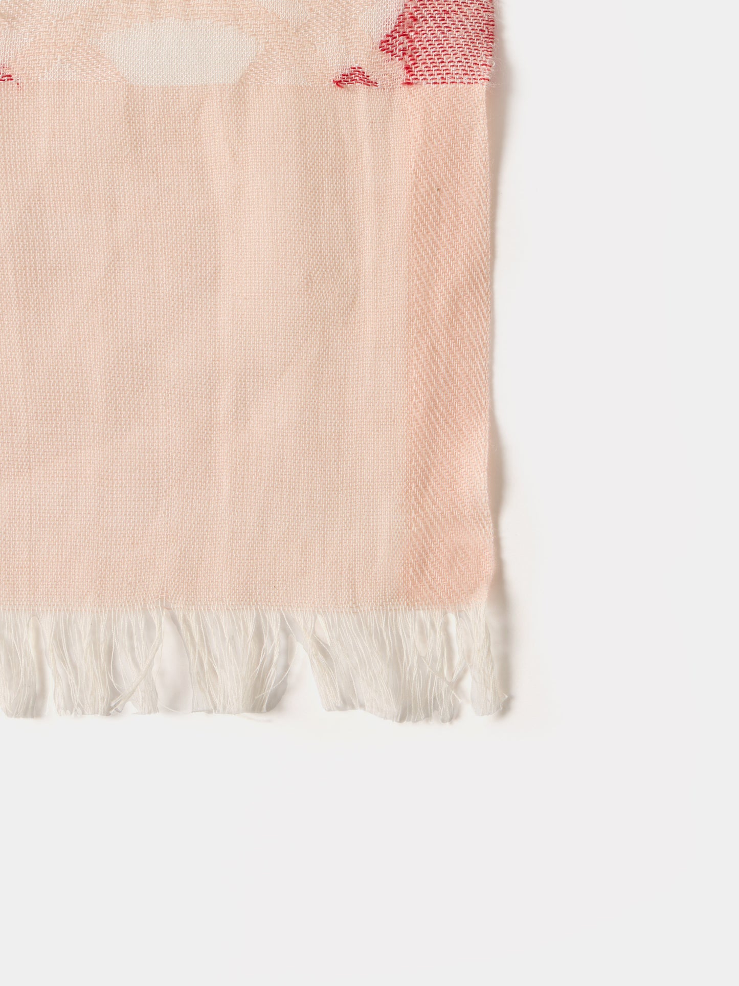 Lenço Estampado em Algodão Rosa e Bege