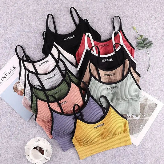 Sutiã Desportivo Feminino — Algodão Macio, Estilo Tubo e Crop Top
