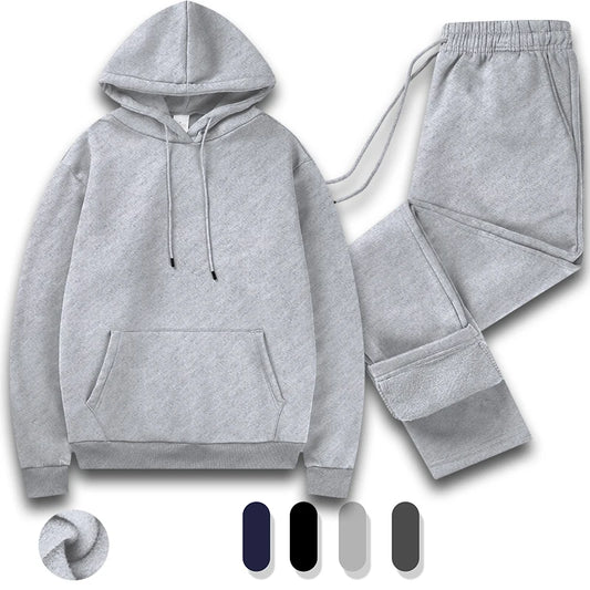 Conjunto Agasalho Masculino 2 Peças | Moletom com Capuz | Outono e Inverno | 4 Cores | S ao XXXL