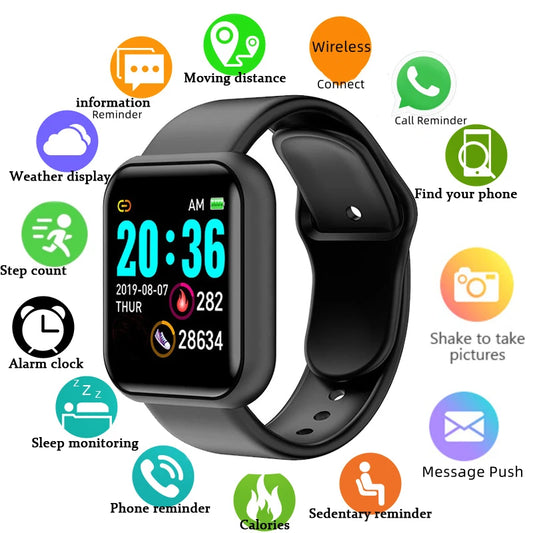 Smartwatch Fitness Unissexo 116Plus / Y68 — Monitor Cardíaco, Sono, Passos | 9 Cores