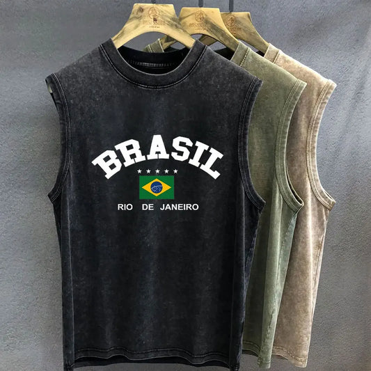 Regata Masculina Oversized — Estampa Gráfica Vintage, Y2K, Streetwear, Algodão | 4 Designs | M a XXXL