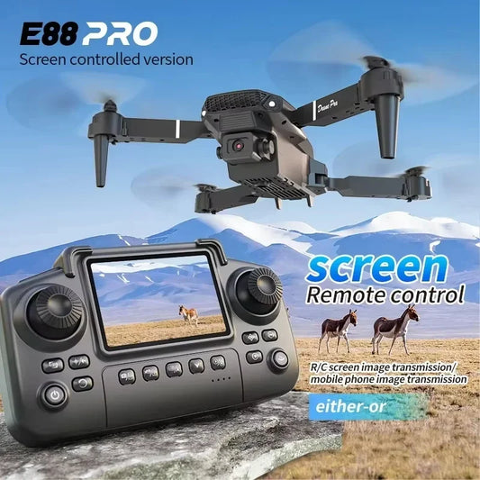 Drone E88 Pro | Câmera Dupla 8K | GPS | Wi-Fi | 23 Min Voo | Controlo Remoto 150m | 2 Cores