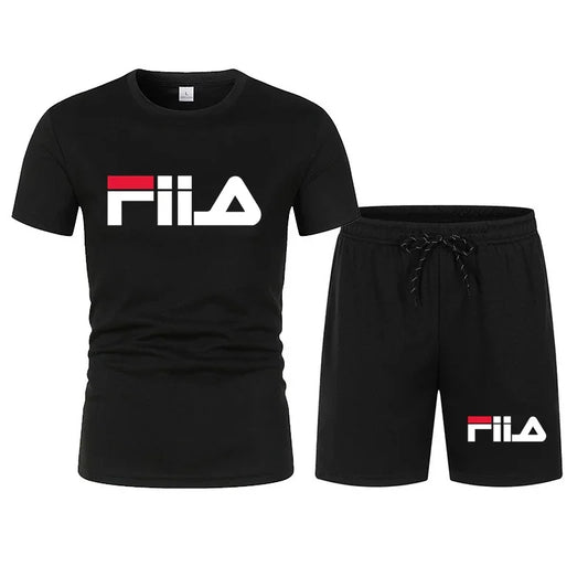 Conjunto Masculino Camiseta + Shorts | Malha Respirável | 13 Estilos | S ao 4XL | Primavera Verão
