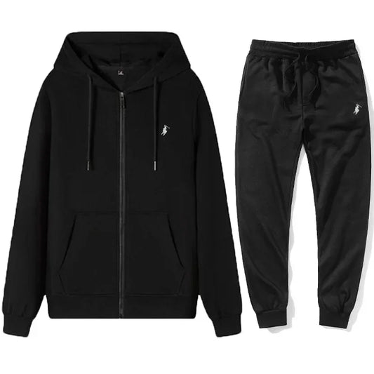 Conjunto Masculino Moletom + Calças | Zíper | Bolsos | 6 Padrões | S ao XXXL | Outono Inverno